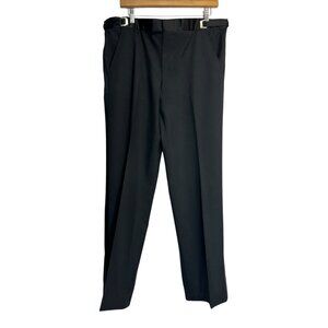 DG-95 Classic Black Mens Dress Pants With Side Adjusters & Belt Loops 36 x 30